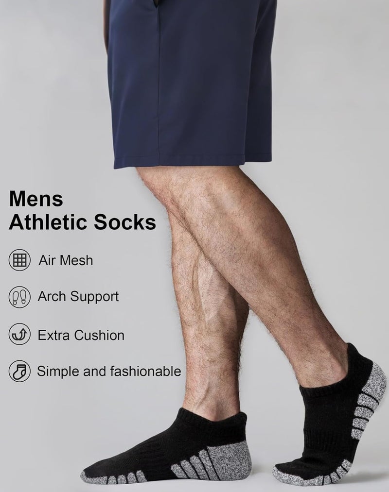 Darller Mens Ankle Athletic Running Socks Low Cut Sports Cushioned Socks for Men 6 Pairs - Image 3